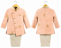 Boys Peach Designer Indo-Western Sherwani Set with Trouser