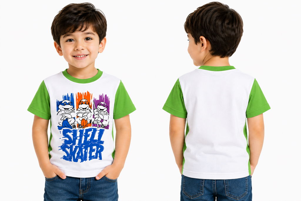 Boys Turtle Squad Graphic Half Sleeve T-Shirt