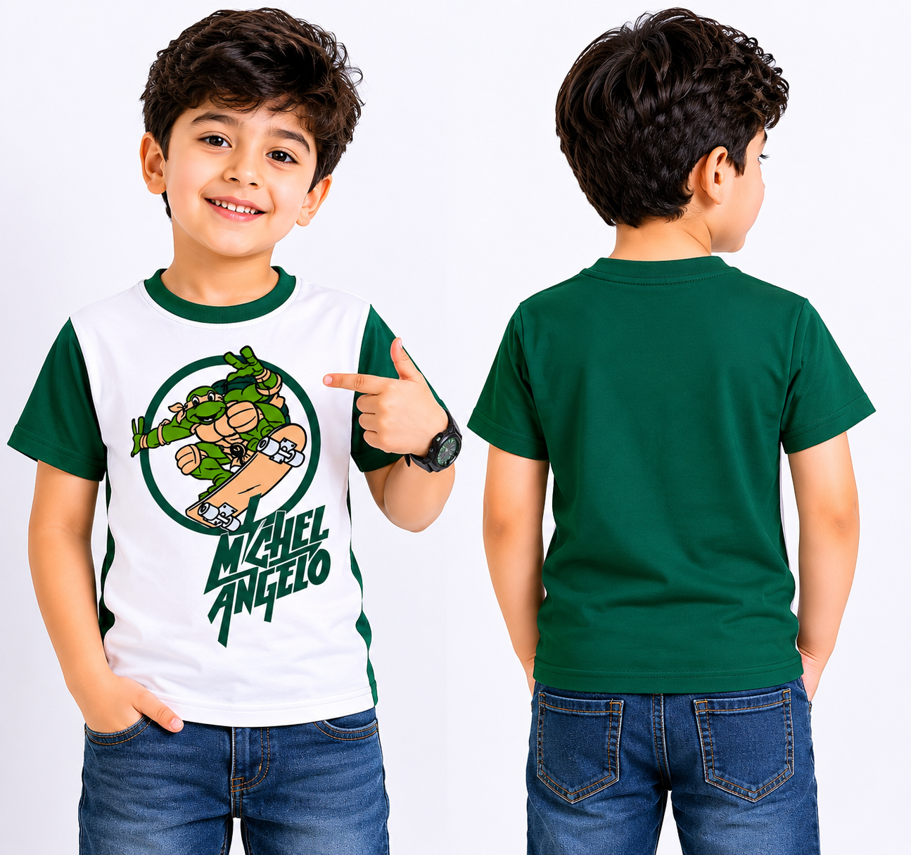 Boys Ninja Turtle Graphic Printed Half Sleeve T-Shirt