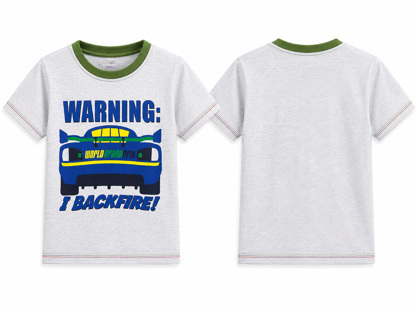 Boys Racing Car Graphic Printed Half Sleeve T-Shirt