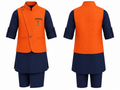 Boys Orange Nehru Jacket Kurta Pajama Set
