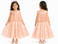Girls Peach Princess Party Gown