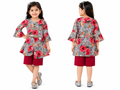 Girls Floral Printed Tunic & Shorts Co-ord Set